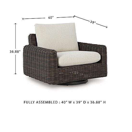 Signature Design by Ashley King 40" Outdoor Track-Arm Swivel Lounge Chair