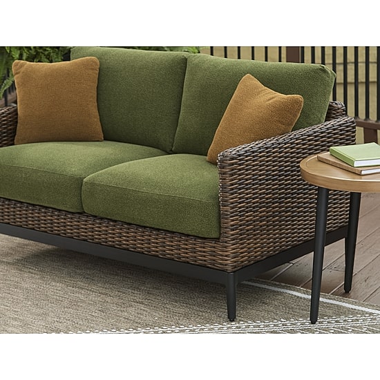 Signature Design by Ashley Hoquiam Outdoor Loveseat with Cushion