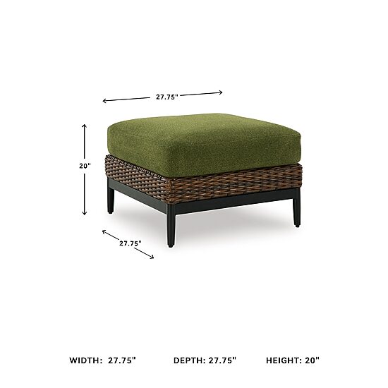 Signature Design by Ashley Hoquiam Outdoor Ottoman with Cushion