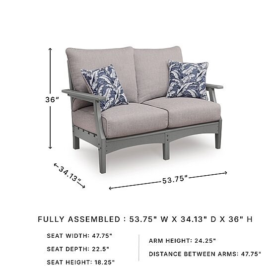 Signature Design by Ashley Long Beach Outdoor Loveseat with Cushion