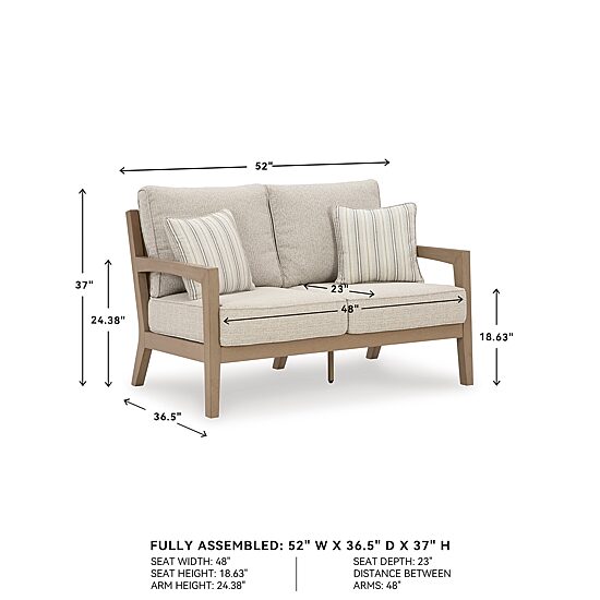 Signature Design by Ashley Hancock Outdoor Loveseat with Cushion