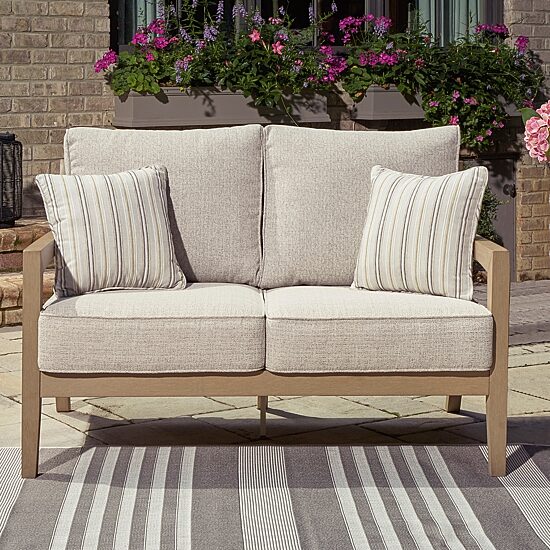 Signature Design by Ashley Hancock Outdoor Loveseat with Cushion
