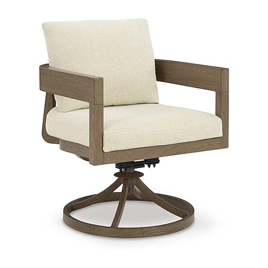 Signature Design by Ashley Severn Outdoor Swivel Dining Chair with Cushion (Set of 2)