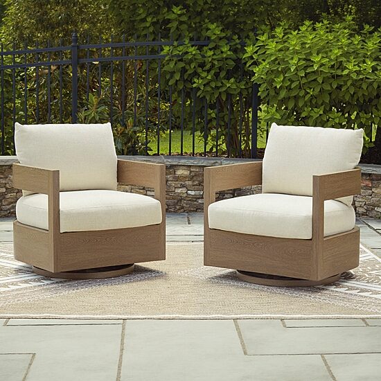 Signature Design by Ashley Severn Outdoor Swivel Glider Chair with Cushion