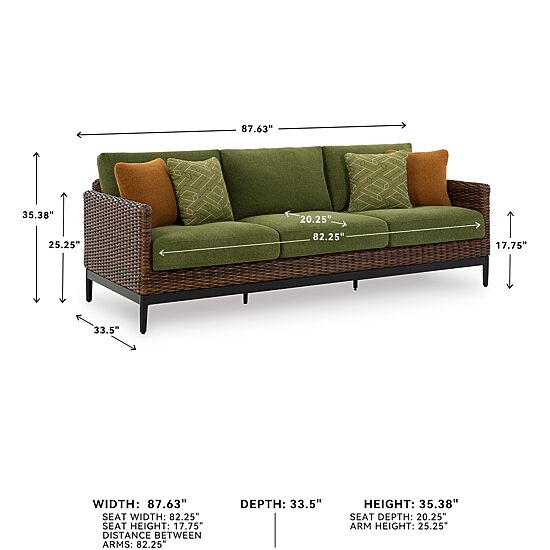 Signature Design by Ashley Hoquiam Outdoor Sofa with Cushion