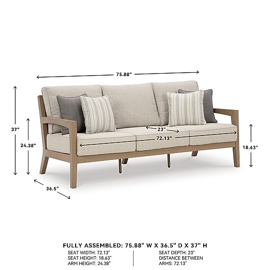 Signature Design by Ashley Hancock Outdoor Sofa with Cushion
