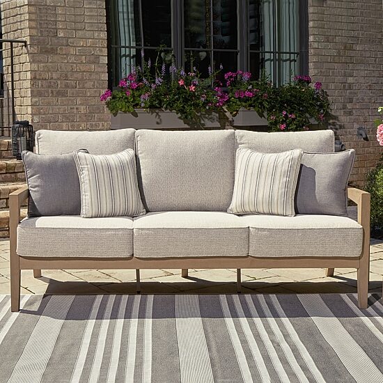 Signature Design by Ashley Hancock Outdoor Sofa with Cushion