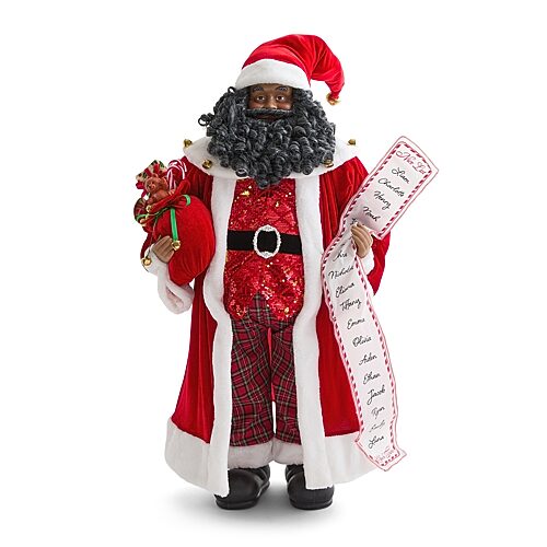 North Pole Trading Co . Christmas Santa Figurine In Red