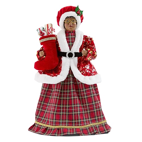 North Pole Trading Co . Christmas Santa Figurine In Red