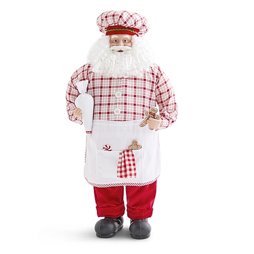 North Pole Trading Co . Christmas Santa Figurine In Red