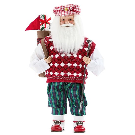 North Pole Trading Co. 18" Golf Christmas Santa Figurine