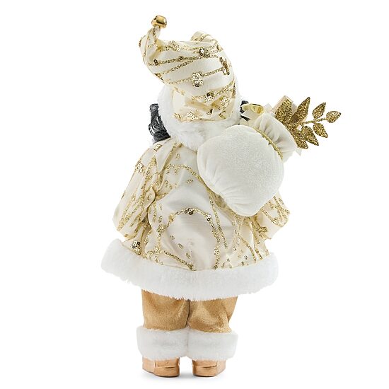 North Pole Trading Co. African American 12" Gold Christmas Santa Figurine
