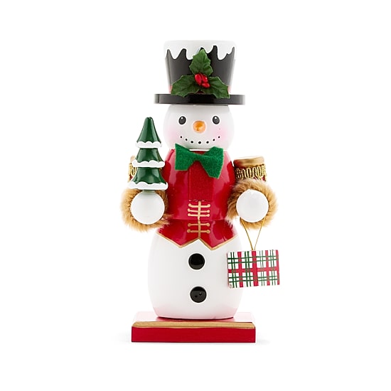 North Pole Trading Co. 7" Snowman Wood Christmas Nutcracker