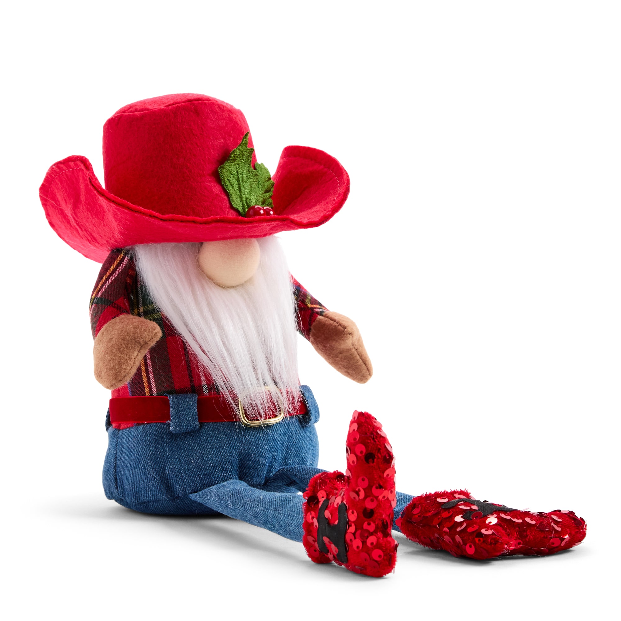 North Pole Trading Co. 15 Med Gnome Cowboy Christmas Gnome