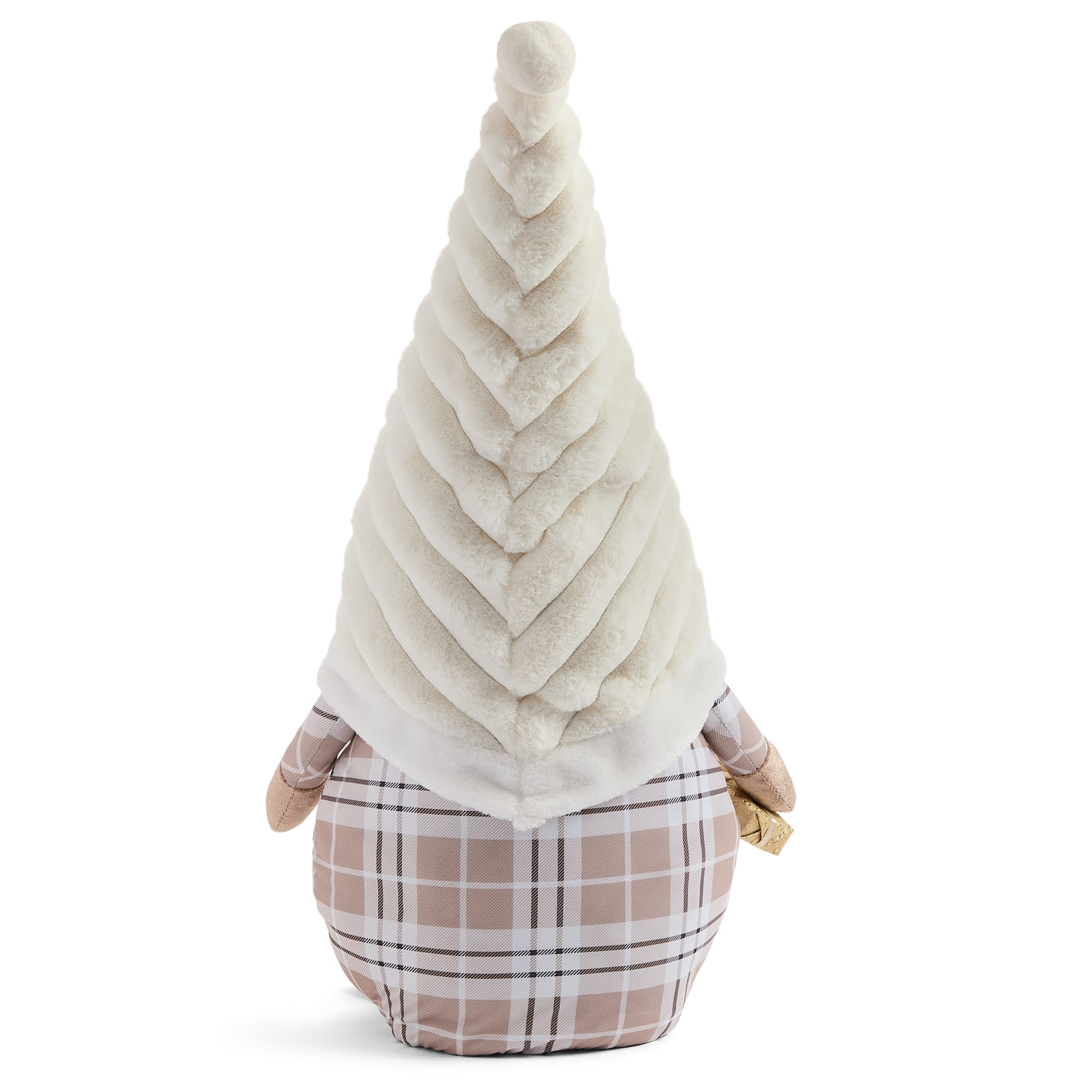 North Pole Trading Co. 27 Xl Gnome Nuetral Plaid Christmas Gnome