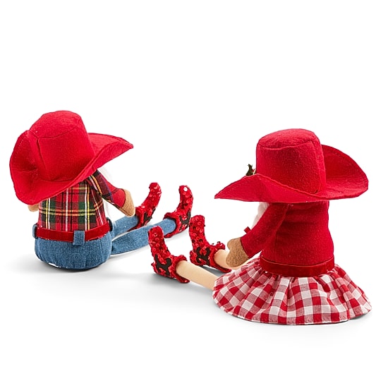 North Pole Trading Co. 15" Cowboy Cowgirl Christmas Gnome