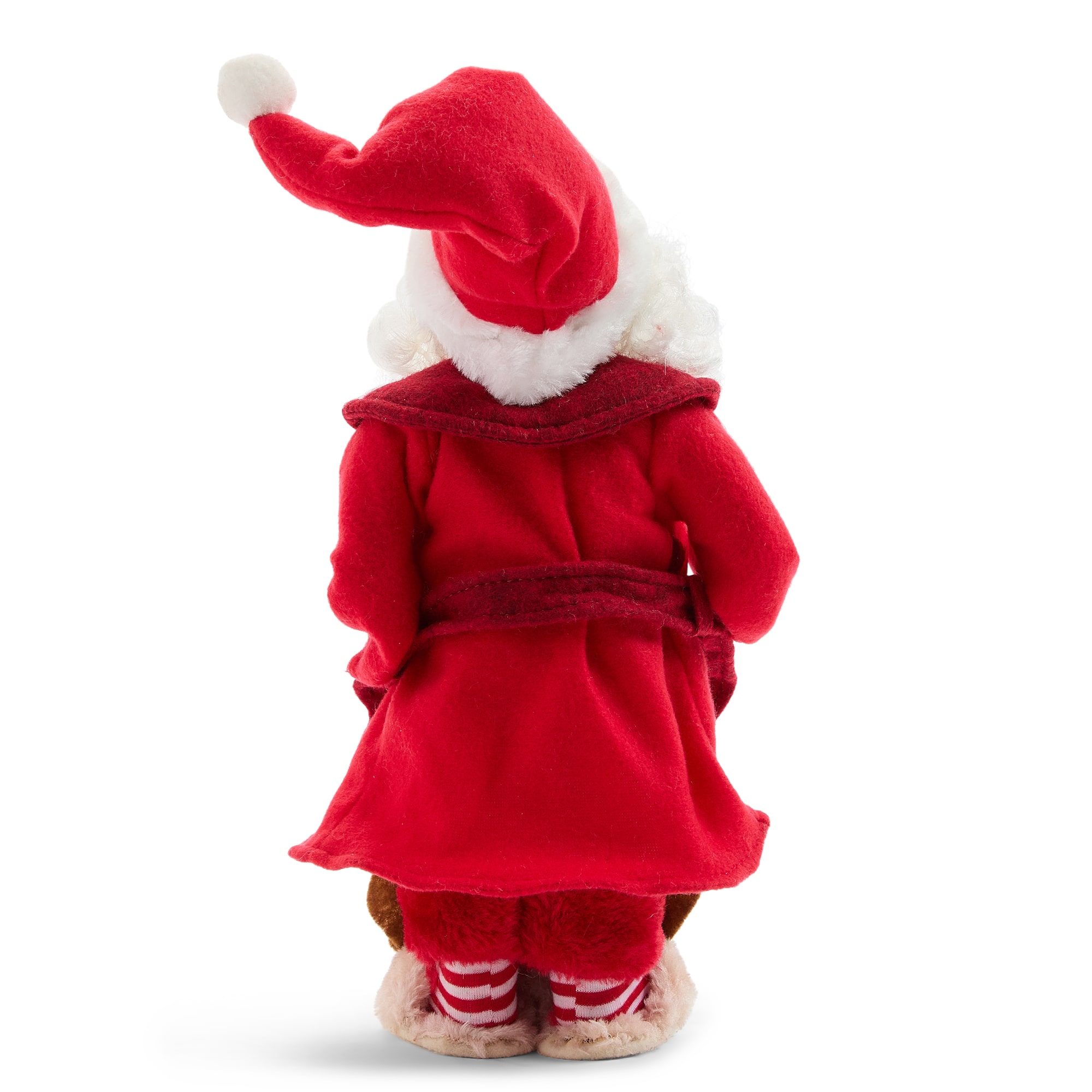 North Pole Trading Co. 12" Plaid Pjs Christmas Santa Figurine