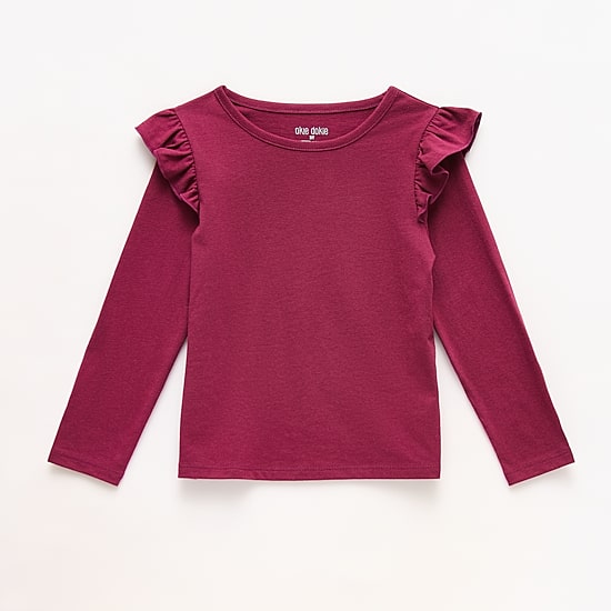Okie Dokie Toddler & Little Girls Round Neck Long Sleeve T-Shirt