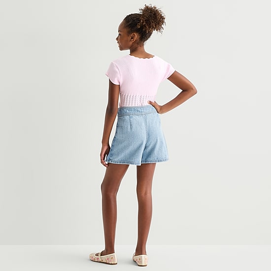 Thereabouts Little & Big Kid Girls High Rise Adjustable Waist Mini Denim Skirt