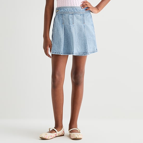 Thereabouts Little & Big Kid Girls High Rise Adjustable Waist Mini Denim Skirt