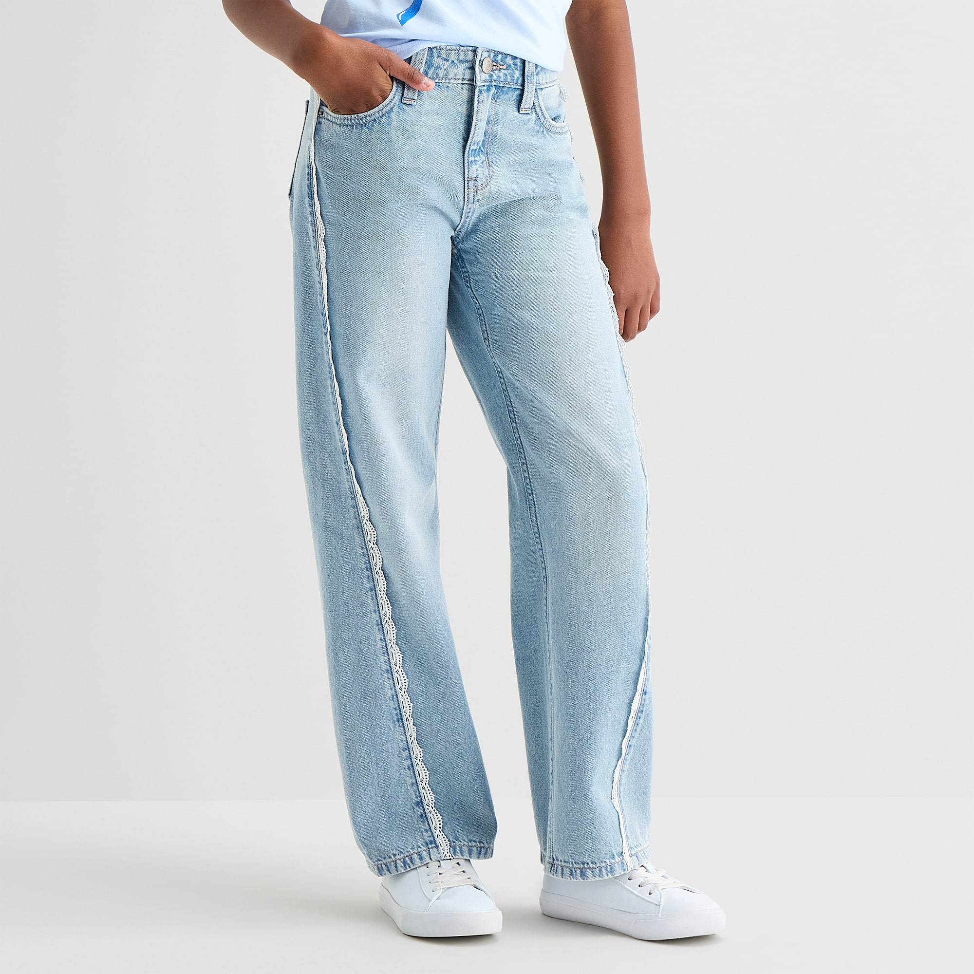 Thereabouts Little & Big Kid Girls Mid Rise Wide Leg Jean