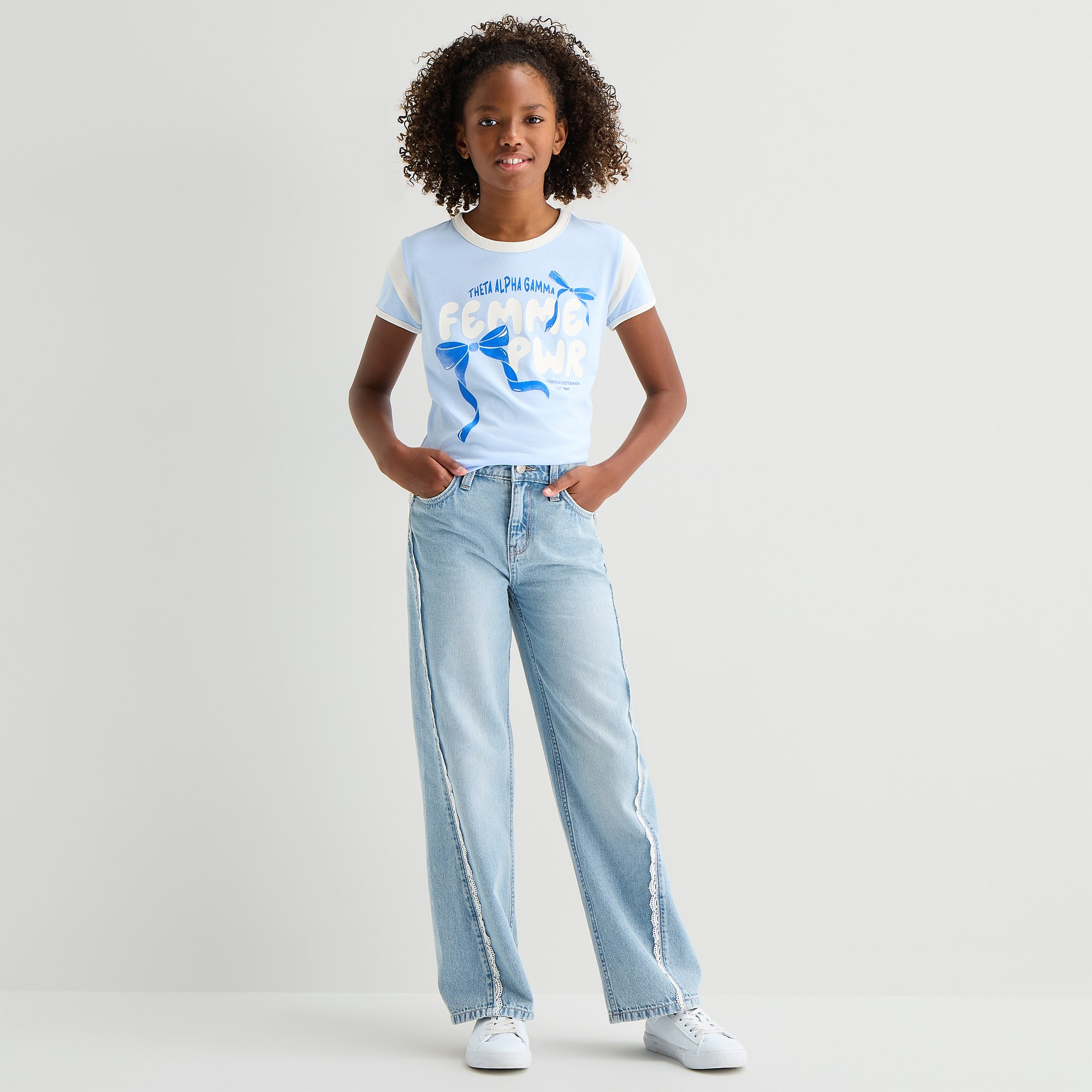 Thereabouts Little & Big Kid Girls Mid Rise Wide Leg Jean