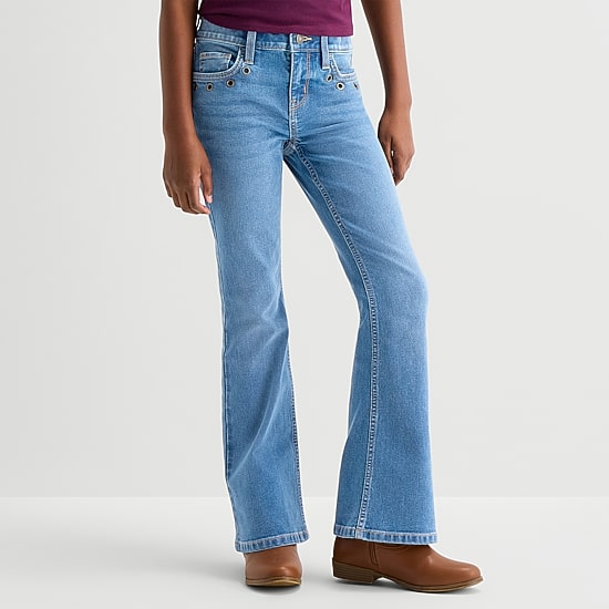 Thereabouts Little & Big Kid Girls Mid Rise Flare Leg Jean