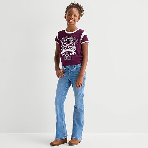 Thereabouts Little & Big Kid Girls Mid Rise Flare Leg Jean In Blue