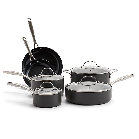 Cooks Hard Anodized Titanium Ceramic 10-pc. Cookware Set