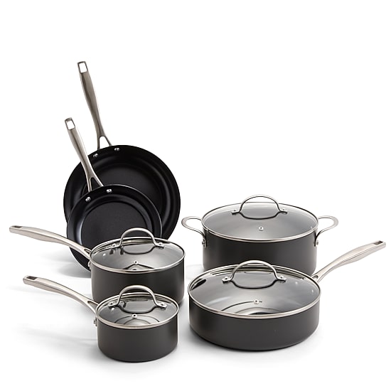 Cooks Hard Anodized Titanium Ceramic 10-pc. Cookware Set