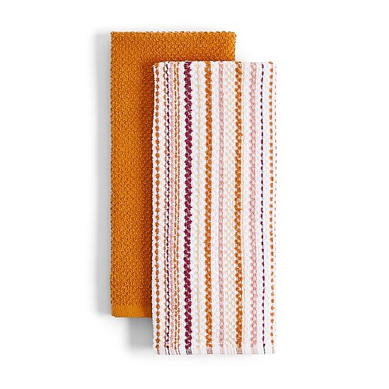 Layerings Waffle Solid Stripe 4-pc. Kitchen Towel Set