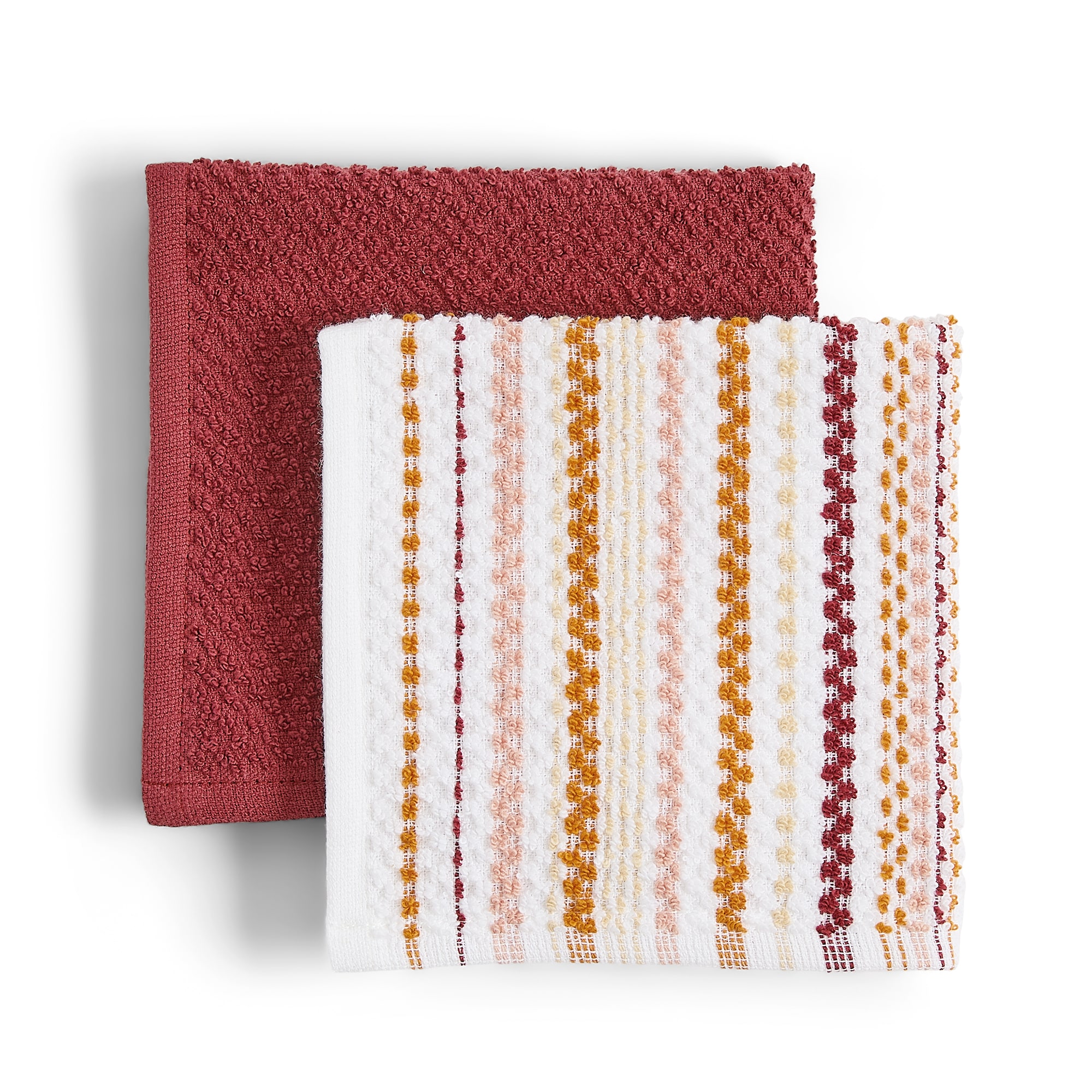 Layerings Waffle Solid Stripe 4-pc. Dish Cloth Set