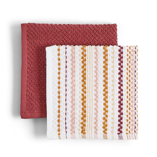 Layerings Waffle Solid Stripe 4-pc. Dish Cloth Set