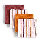 Layerings Waffle Solid Stripe 4-pc. Dish Cloth Set