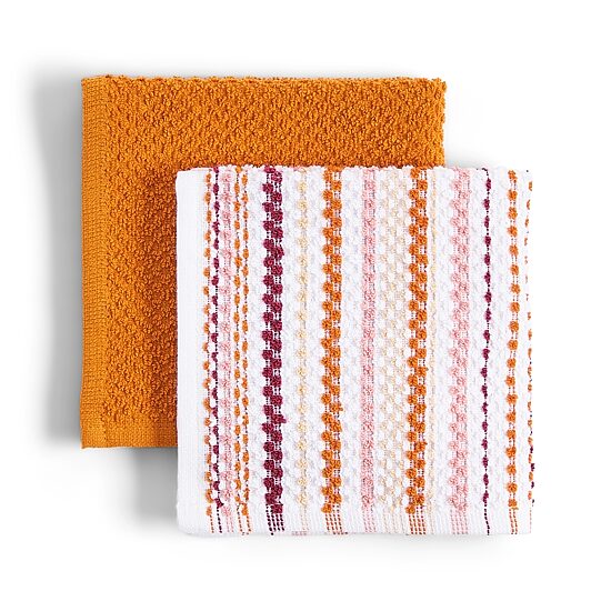 Layerings Waffle Solid Stripe 4-pc. Dish Cloth Set