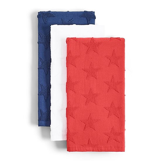Homewear Red White Blue Stars 3-pc. Kitchen Towel Set