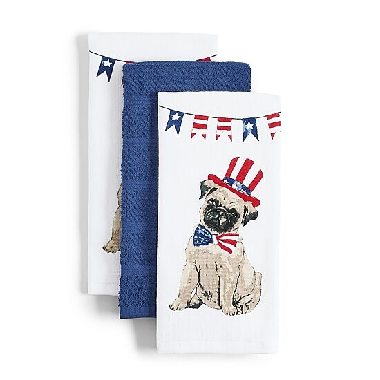 Homewear American Dog 3-pc. Kitchen Towel Set