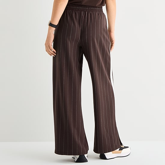 Stylus Womens Wide Leg High Rise Track Pant