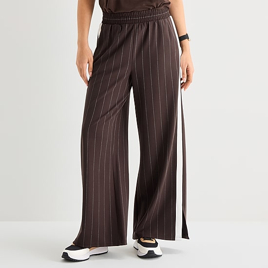 Stylus Womens Wide Leg High Rise Track Pant