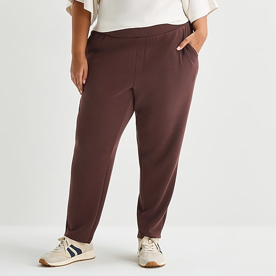 Stylus Womens Plus Tapered High Rise Lounge Pant