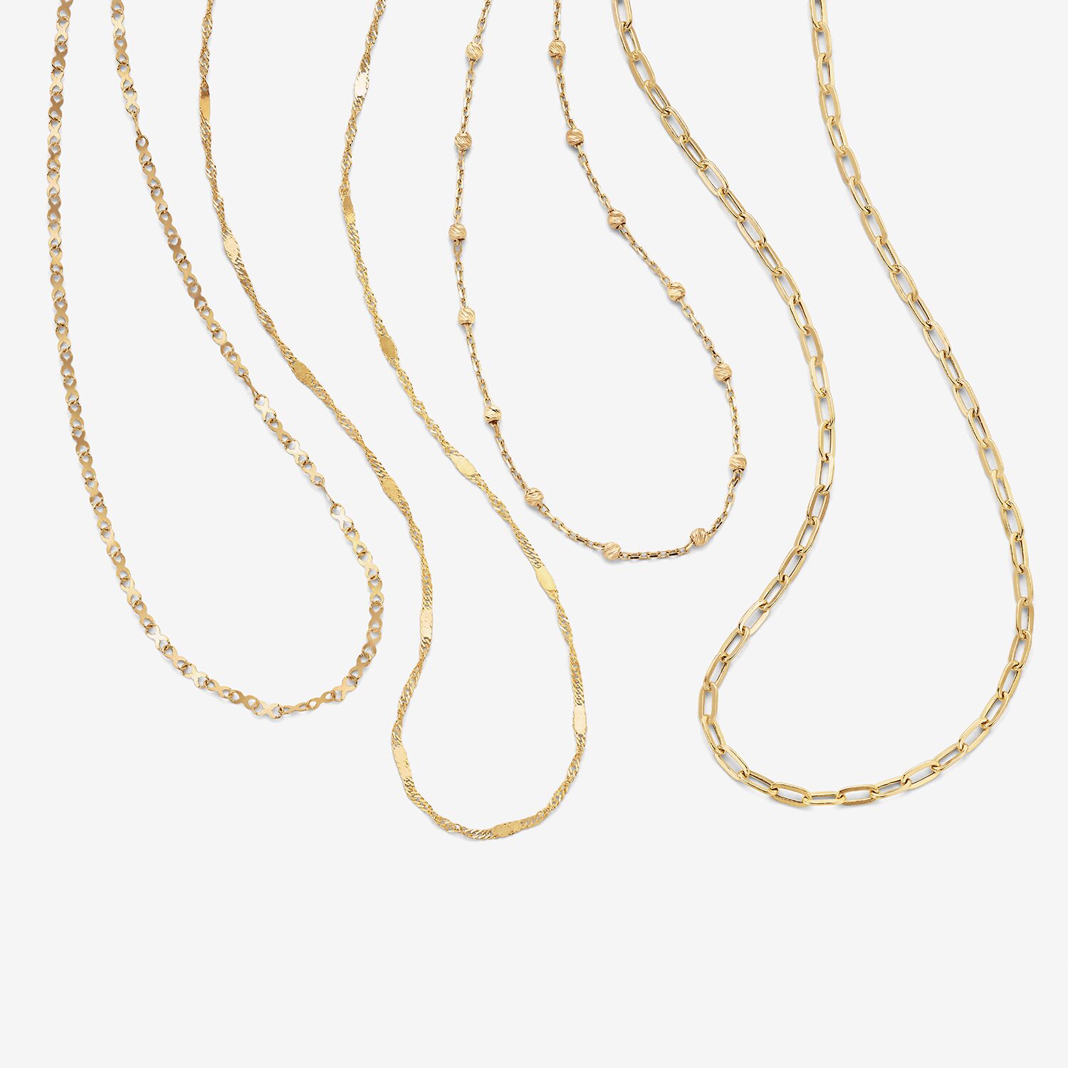 Made in Italy Womens 10K Gold Inch Link Chain Necklace
