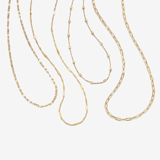 Womens 10K Gold 18 Inch Chain Necklace