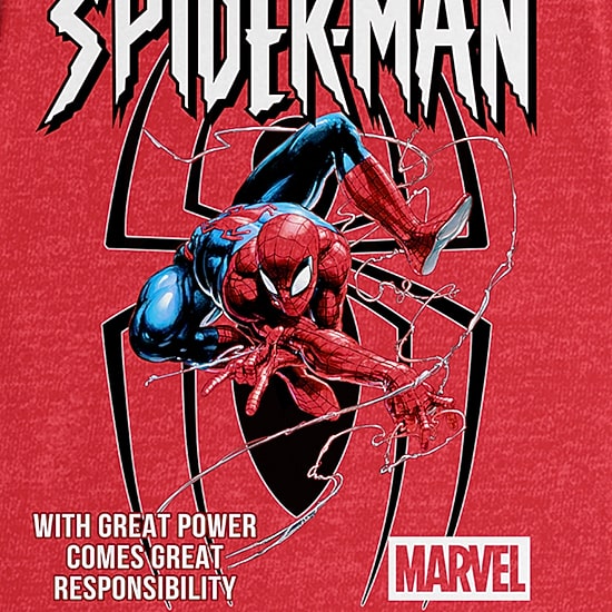Mens Crew Neck Short Sleeve Regular Fit Spiderman Graphic T-Shirt