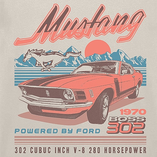 Mustang Mens Crew Neck Short Sleeve Classic Fit Big and Tall Graphic T-Shirt