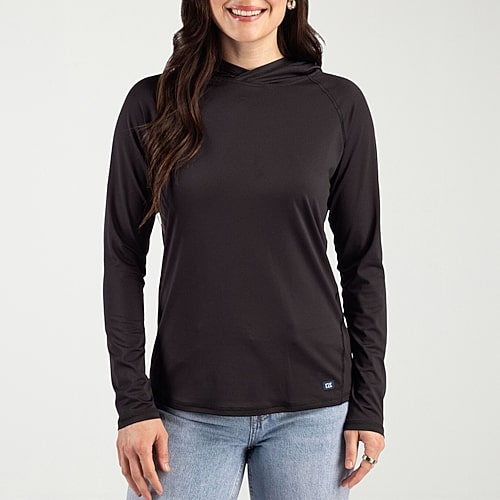Cutter & Buck Womens Long Sleeve Hoodie In Black