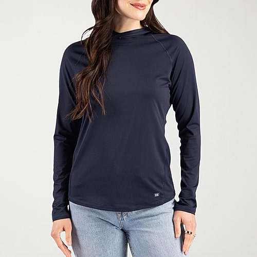 Cutter & Buck Womens Long Sleeve Hoodie In Blue