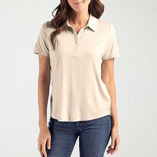 Cutter & Buck Womens Short Sleeve Polo Shirt In Sand