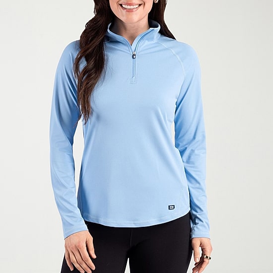 CUTTER & BUCK® Womens Mock Neck Long Sleeve Quarter-Zip Pullover