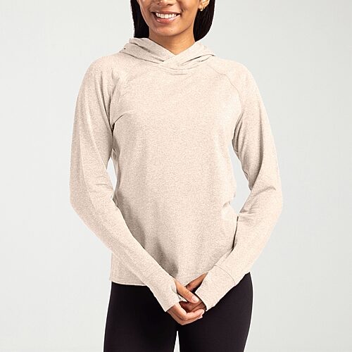 CUTTER & BUCK Womens Hooded Long Sleeve Quarter-Zip Pullover, 3x-large, Beige