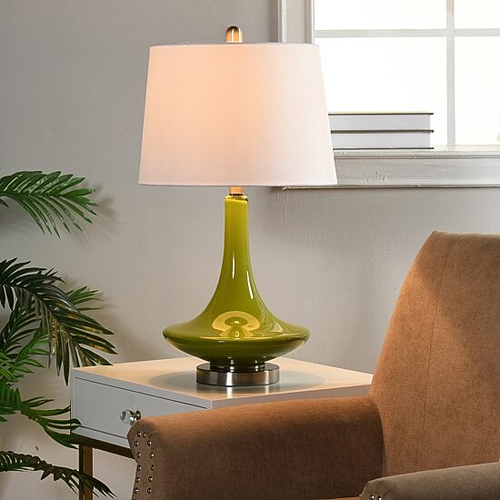 Stylecraft 14 W Green Glass Table Lamp